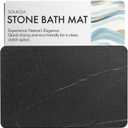 Stone Bath Mat, 23.7 x 15.4 inches, Quick Dry & Non-Slip Diatomaceous Earth Bath Mat for Bathroom and Kitchen (Black Marble)