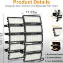 1000W Stadium Lights Outdoor LED Flood Light Outdoor 130000LM Super Bright 500W Stadium Flood Light 2Pack 100-277V 6500K Daylight IP67 Waterproof Adjustable Arena Lights for Court
