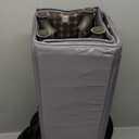 Pamo Babe Portable Crib Baby Playpen with Mattress and Carry Bag Grey