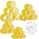Self Grip Hair Rollers Curlers Set 36Pcs, Hair Roller Sets 4 Sizes (Jumbo, Large, Medium, Small) with Clips for Long Medium Short Thick Fine Thin Hair Volume (Bright Yellow)