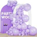 PartyWoo Lavender Balloons 120pcs Different Sizes Pack of 18 12 10 5 Inch Light Pastel Purple Lilac Balloon Arch Kit for Baby Shower Bachelorette Fairy Birthday Princess Party Decorations Purple-Q10