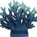 Blue Coral Artificial Resin Statue - 7.5"H Fake Coral for Beach/Coastal Nautical Decor & Tabletop