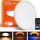 2Pack Smart LED Ceiling Light Flush Mount,12inch RGB Ceiling Light Fixture with Remote Control,Dimmable 2700K-6500K,Night Light 2000K,Compatible with Alexa,Google,Tuya