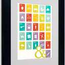 Trademark Fine Art Alpha Bits Rainbow by Megan Romo Canvas Wall Artwork, Black Frame, 11 by 14-Inch