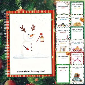 Merry Christmas Gift Card Holder Book - DIY Spiral-Bound with Surprises, College Survival & Graduation Gift, Greeting Card Keeper for Holidays S18