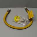 PROCURU 1/2" OD x 24" (2Ft) Universal Flexible Gas Connector Kit, SafeGuard Yellow-Coated Stainless Steel Gas Supply Pipe for Dryers, Bbq Grills, Water Heaters (Red-A1 Series)