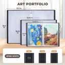 JoyCat Art Portfolio Binder Fits 12"x18" for Diamond Art Painting, 40 Pockets Slevees Protectors Art Folder with Clear View Pages, 80 Sheets Presentation Binder for Artists and Students (Black)