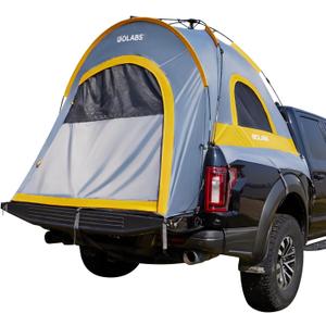 Golabs Truck Bed Tent for 5.5-6.5 Ft Bed, 5-Minute Easy Setup by Pre-Assembled Design, Waterproof PU2000mm, 2-Person Portable with Extra Rainfly Cover for Camping & Outdoor, Includes Storage Bag (Orange)