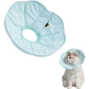 Touchdog Soft Cat Cone Collar, Waterproof Recovery Collar for Cats After Surgery, Lightweight Elizabethan Collar for Kittens, (Blue, XL)