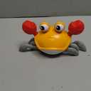 Plnlmls Crawling Crab Baby Toy - Dancing Crab Toy with Music & LED Light, Rechargeable Tummy Time Toys, Walking Crab Toy for Infants 0-6, 6-12, 12-36 Months, Baby Toddler Birthday Gift(Orange)