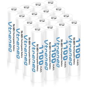 16 Pack Long Lasting Rechargeable AAA Batteries, Leakproof Ni-MH 1.2V Battery,10 Years Shelf Life