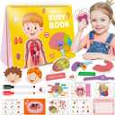 MDINGTD Preschool Montessori Human Body Busy Book for Kids Ages 4-8 - Birthday Gifts for Boys Girls - Kindergarten Learning Activities Educational Toys - Travel Toys for 5-7 Year Olds