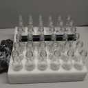 Cedilis 36 Pack Small Glass Bottle, 3oz Glass Woozy Bottle, Empty Mini Hot Sauce Bottles, Clear Bottles with Shrink Capsule, Black Screw Caps, Dripper Insert