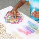 2 x Kulture Khazana: Make Your Own Wooden Rangoli - 2-in-1 Sand & Paint Art Kit - Creative Diwali Activity, Mess-Free Drop Cloths, Kids DIY Sensory Craft