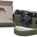 VOVMOEYA X100VI Case,Camera Half Case for X100VI,PU Leather Camera Case Compatible with X100VI Digital Camera with camera strap - Green