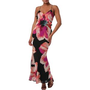 Lulus Women's Sawyer Bold Floral Maxi Dress (Magenta Multi, Size: Small)