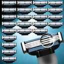 Mach 3 Razor Refills for Men, Razor Blade Refills for Men, 24 PCS Triple-Layer Blades Compatible with mach 3 razor blades refills and Mach3 Razors, Precision Shaving Pack