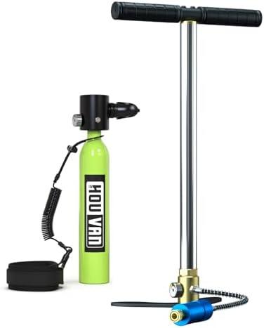 HOUVAN Mini Scuba Tank 0.5L Capacity Inflatable Diving Tank DOT Certified Up to Support 10 Minutes of Underwater Breathing Portable Scuba Tank up to 33feet for Underwater Work/Underwater Recreation