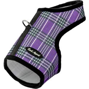 Bark Appeal Lavender Plaid Wrap N Go Dog Harness for Small-Medium Pets  Soft Solid Mesh Vest Harness for Dogs, Puppies, Kittens & Cats  Easy Buckle-Free Design for a Comfortable Fit  Small