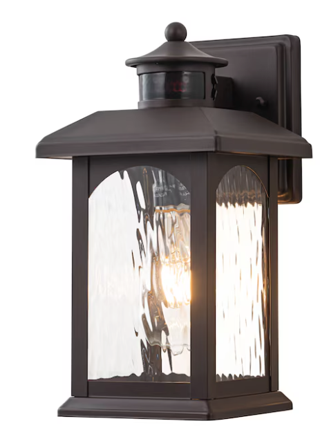 2 -Pack 1 -Light 12-in H Oil-rubbed Bronze Hardwired Motion Sensor Dusk to Dawn Outdoor Wall Light