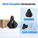 TONBUX Comfortable Bike Seat for Men Women with Dual Shock Absorbers, Memory Foam Bicycle Seat with Waterproof Cover, Padded Bike Saddle for Commuter, Mountain, Stationary, Cruiser Bike