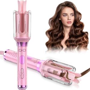 Automatic Curling Iron Hair Curler - HITTIONA Rotating Curling Iron Wand 1 Inch with 12 Temps 3 Timer, Anti-Scald, Anti-Tangle Hair Wand Curlers for Lasting Curls Waves, Dual Voltage (Pink+Purple) Automatic Curling Iron Hair Curler - HITTIONA Rotating Curling Iron Wand 1 Inch with 12 Temps 3 Timer, Anti-Scald, Anti-Tangle Hair Wand Curlers for Lasting Curls Waves, Dual Voltage (Pink+Purple)