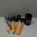 Silicone Cooking Utensil Set,12 PCS Cooking Cookware Kitchen Utensils Set for Cooking, Nonstick 446F Heat-Resistant Cookware Kitchen Tools of Spoon,Brush,Whisk,Spatula,Turner Tongs (Black)