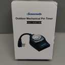 Fosmon Outdoor Light Timer Outlet with Remote Control, Waterproof Dusk to Dawn Plug-in Timer with Wireless Remote for Electrical Outlets, Outside Lighting, 100 ft Range, 15A 1/2HP, Grounded-UL Listed