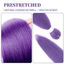 Purple Braiding Hair Pre Stretched 24 Inch Long Braid, 2 Packs Purple Hair Extensions for Braids, Straight Yaki Texture Synthetic Hair Extensions for Stage Party Halloween Costume Cosplay