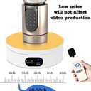 YVV Electric Rotating Display Stand 360Automatic Mute Photography Rotating Turntable Stand,Cup Display Turner Stand, Rotating Base for Glitter Tumblers Making Supplies Spinner, Record Video 16CM