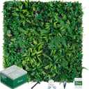 Grooy Artificial Boxwood Panels, Grass Wall Panels 20"x20"(8pcs), Privacy Hedge Fence Screen with UV Protection, Fake Greenery Backdrop for Indoor Wedding and Outdoor Garden Backyard (Dracaena)