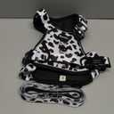 Petmolico No Pull Dog Harness and Leash Set, No Choke 4 Leash Attchments Easy Control Handle Soft Padded Reflective Vest Dog Harness for Medium Dog Breed, Cow Pattern Medium