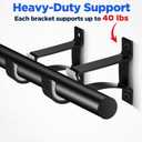 20-Pack Heavy Duty Black Curtain Rod Brackets Aluminum Alloy & PVC Wall Mount Hooks for 1 to 1.2 Drape Rods Rust-Proof, Sturdy Support for Indoor/Outdoor Use