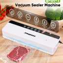 Vacuum Sealer for Food, 6-in-1 Food Vacuum Sealer Machine, 80kpa Suction Power Food Sealer Vacuum Sealer, Compact Vacuum Sealers with 10 Vacuum Bags, External VAC for Jars & Containers, White