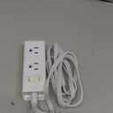 Cruise Essentials - Flat Plug Power Strip, Addtam 5 ft Ultra Flat Extension Cord with 6 Outlets Extender, No Surge Protector for Cruise Ship, Travel, Dorm, Home Office, ETL Listed (White)