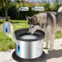 UPSKY 14L No Spill Dog Water Bowl, Stainless Steel Spill Proof Dog Bowl with Water Window, Dual-Suction Anti-Slip Large Capacity Slow Drinking Bowl with Floating Disk for Large Dogs & Messy Drinkers