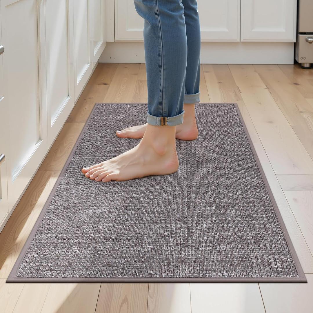 Ileading Non Slip Kitchen Rug, Waterproof Anti Fatigue Cushioned Floor Mat for Kitchen, Durable Entryway Doormat, Dirt Resistant Small Runner Rug with Rubber Backing 23"x35.5"