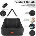 Wooaidagg Dog Car Seat for Medium & Large Dogs Up to 55lbs, Memory Foam Cushion, Washable Cover, Safety Straps & Non-Slip Bottom(Black,Large)