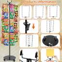 BBTO 61'' H Potato Chip Rack Display Stand Chip Strip Rack Potato Chips Display with 72 Clips for Store Supplies Candy Merchandise Stand Snack Black