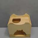 Yesland Wood Chinchilla House, Natural Small Animal Hideout Hut for Chinchilla, Squirrel, Sugar Gliders in Cage -Ventilated Wooden Hamster Habitat with Multiple Doors - 8.5 X 6 X 8 Inches