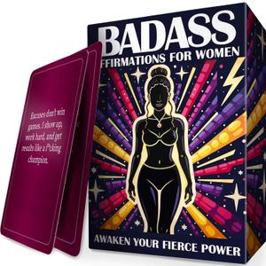 QUOKKA Badass Affirmation Cards for Women  95 Fierce Daily Motivational Messages to Awaken Power, Boost Confidence, and Uplift Mindset  Self Care and Mental Strength Gift for Her