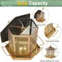 Wild Birds Feeder, Finch Bird Feeder for Outdoors, Metal Hexagonal Gazebo Birdfeeder for Garden Patio Outside Hanging