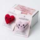 2Pcs Heart Pocket Hugs Token, Cute Crochet Heart, Valentines Day Gift for Her Wife, Him, Women, Couples Gifts for Valentine Day, Long Distance Relationship Gifts (Red Love)