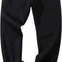 Gihuo Men's Winter Fleece Pants Sherpa Lined Sweatpants Active Running Jogger Pants (Black, M)