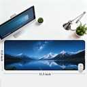 Large Mouse Pad 31.5x11.8 Inch, XXL Gaming Desk Mat with Non-Slip Rubber Base, Natural Scenery Design Mouse Pads for Desktop, Computer, Office & Home Use - Fits Keyboard and Laptop (Starry Mountain)