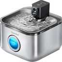 Wireless Cat Water Fountain Stainless Steel, 135oz/4L Pet Fountain Battery Operated, Cordless Running Water Dispenser for Cats & Dogs with Motion Sensor, Ultra Quiet, Multi-Filtration