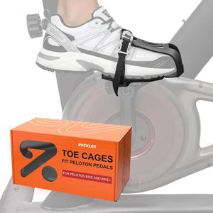 Bucklos Toe Caged adapters for Peloton Bike + - Pedals,Convert Delta to Toe Cages Pedal with Strap Ride with Sneakers,Indoor Exercise Bike Accessories for Friends, Family, Spin Class (Black)