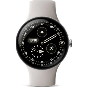 Google Pixel Watch 4 (41mm) - Android - 2 Years of Data- Heart Rate,Sleep & Fitness Tracking -40-Hour Battery - Polished Silver Aluminum Case - Porcelain Active Band - LTE -Google Pixel Watch app