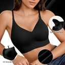 Backless Bra Low Back Bra - Backless Bras for Women Halter Bralette (Black, XS)