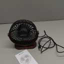 SWEETFULL 6.5 Inch USB Small Desk Fan, 3 Speeds Quiet Portable Desktop Table Fan, 360 Adjustment Personal Mini Fan for Home Office Car Outdoor Travel (Black wood grain)